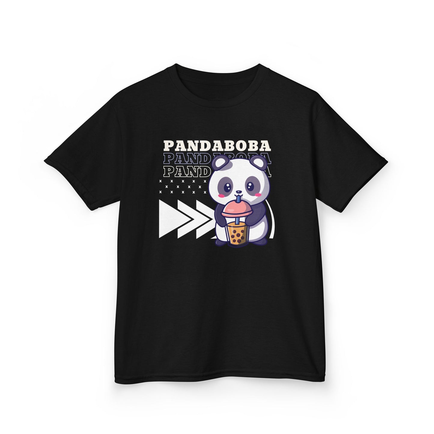 PandaBoba T-Shirt - Cute Panda Drinking Boba Tea Graphic Tee | Unisex Comfort Fit Boba Lover Shirt for Kids | Kawaii Family Matching Tee