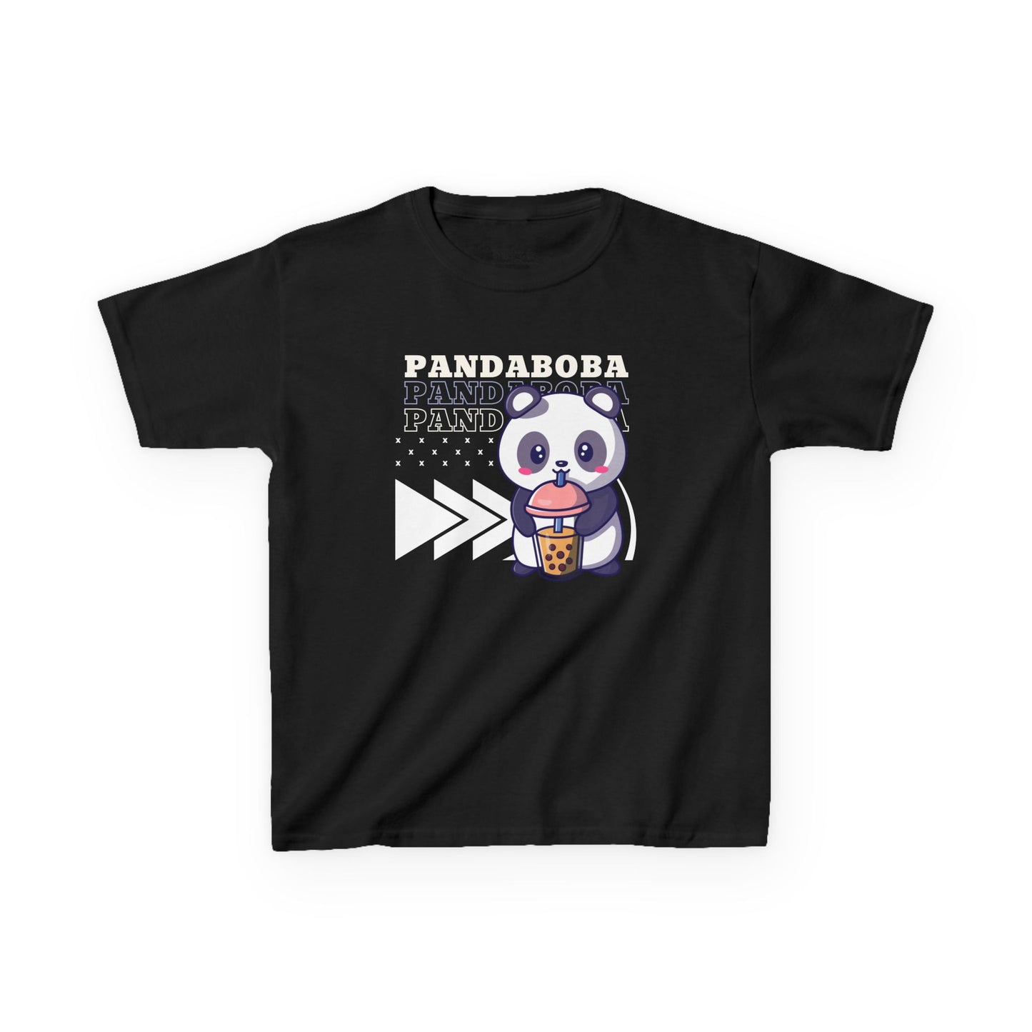 PandaBoba T-Shirt - Cute Panda Drinking Boba Tea Graphic Tee | Unisex Comfort Fit Boba Lover Shirt for Kids | Kawaii Family Matching Tee