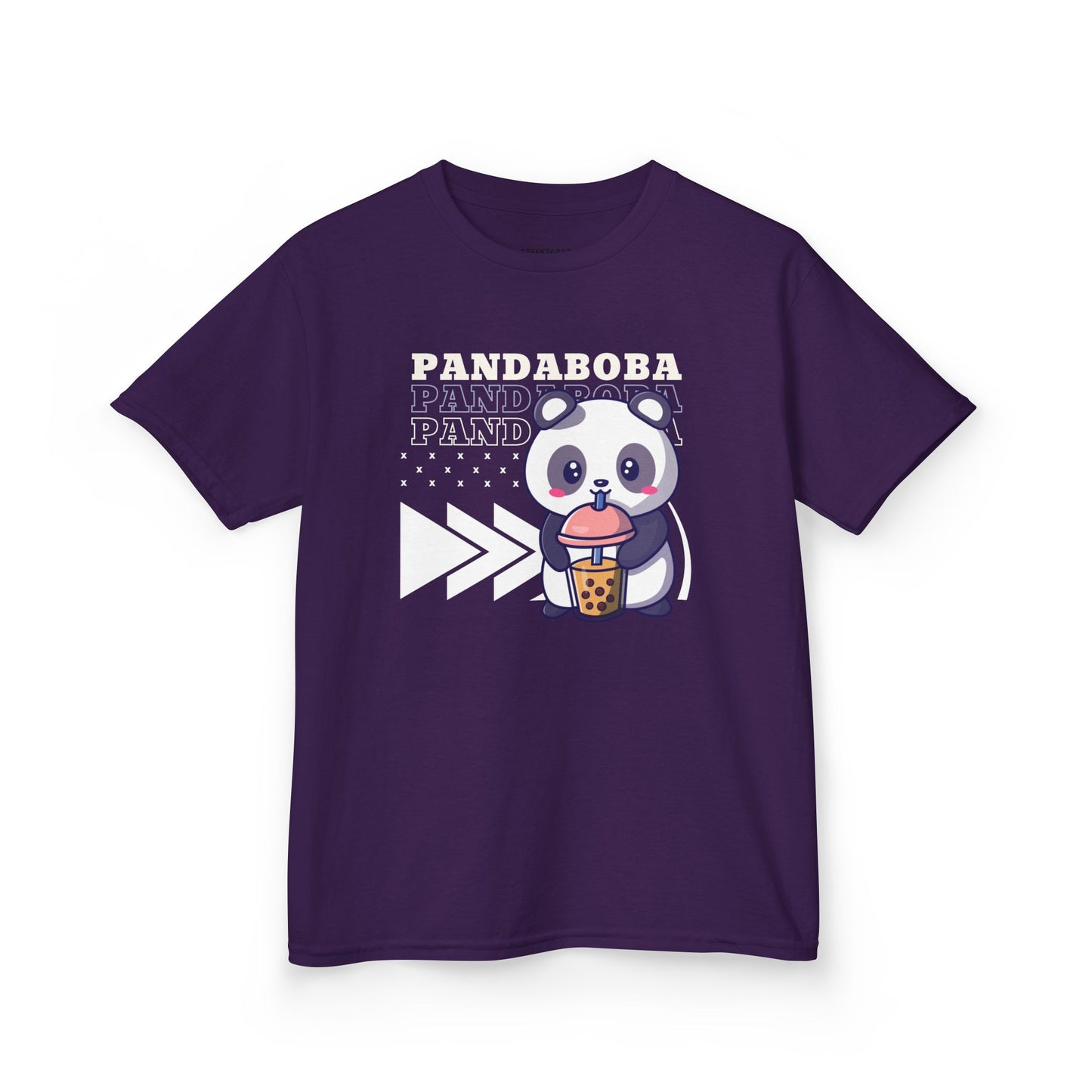 PandaBoba T-Shirt - Cute Panda Drinking Boba Tea Graphic Tee | Unisex Comfort Fit Boba Lover Shirt for Kids | Kawaii Family Matching Tee