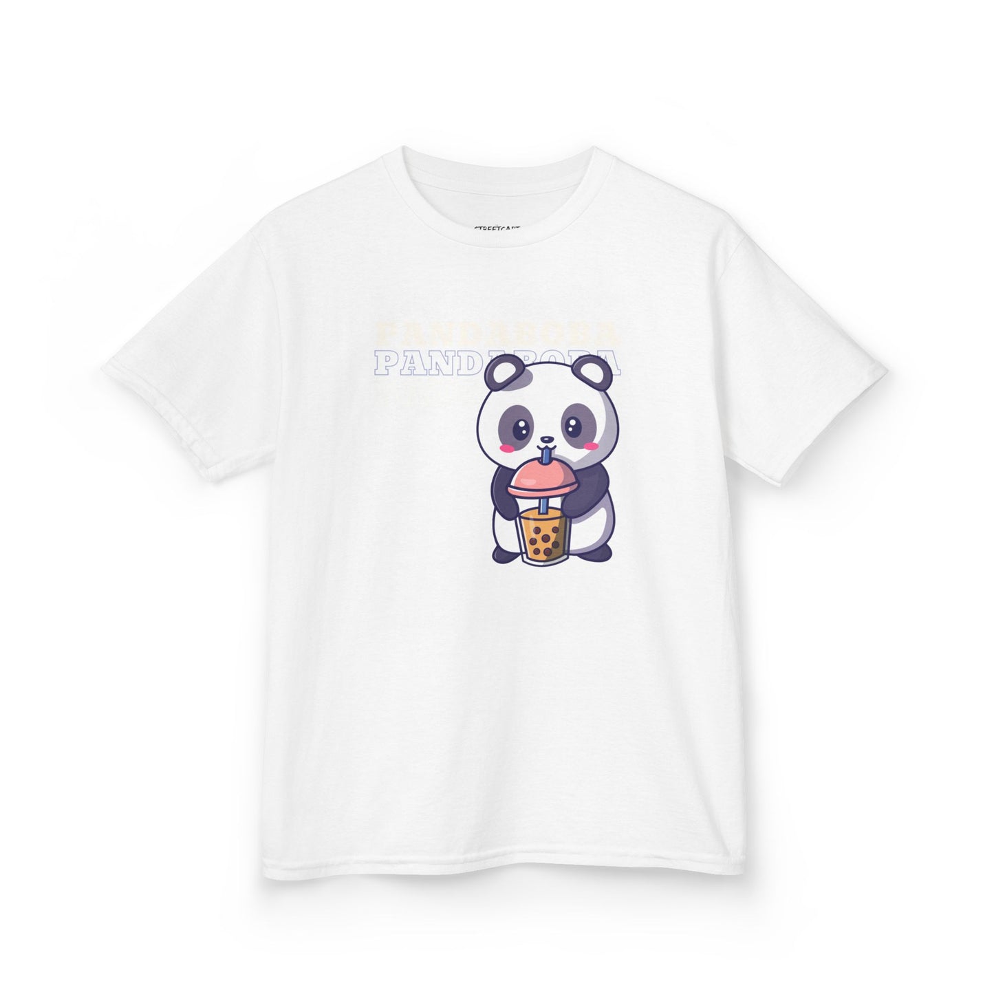 PandaBoba T-Shirt - Cute Panda Drinking Boba Tea Graphic Tee | Unisex Comfort Fit Boba Lover Shirt for Kids | Kawaii Family Matching Tee